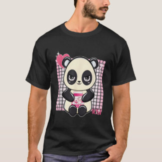 Panda With Strawberry Milk T-Shirt