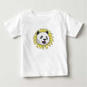 Panda with Sunflower Baby T-Shirt