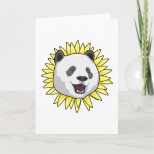 Panda with Sunflower Card