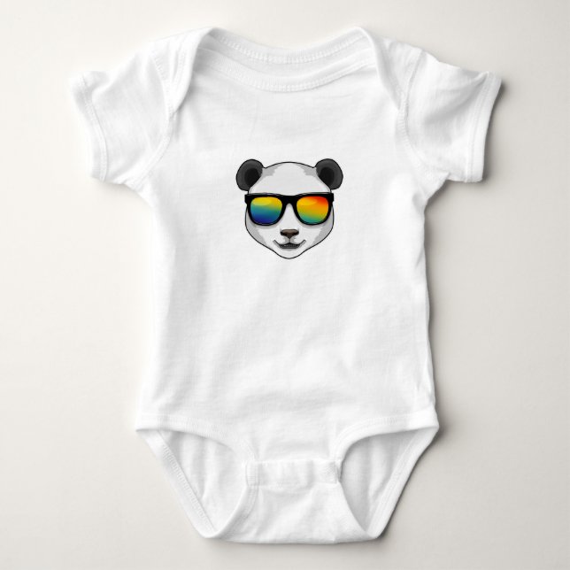 Panda with Sunglasses Baby Bodysuit (Front)