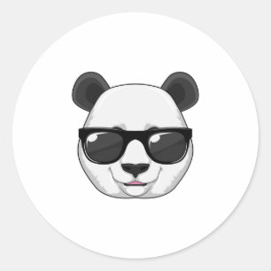 Panda with Sunglasses Classic Round Sticker