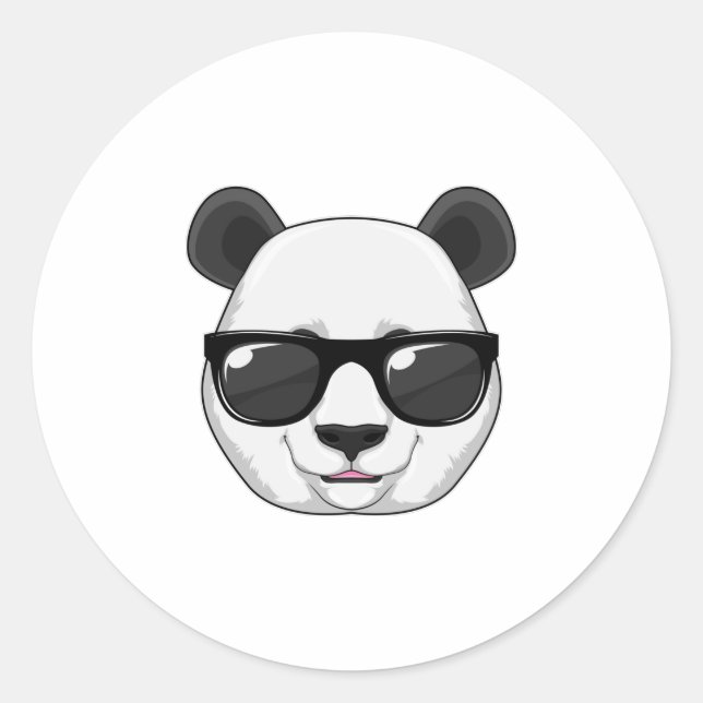 Panda with Sunglasses Classic Round Sticker (Front)