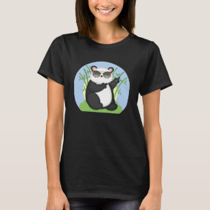 Panda With Sunglasses Dancing In Bamboos Panda T-Shirt