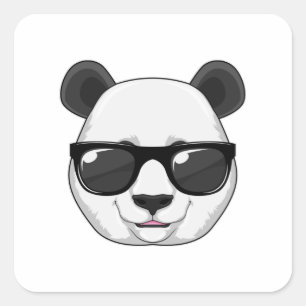 Panda with Sunglasses Square Sticker