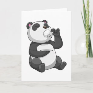Panda with Tea Cup Card