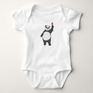 Panda with Tulip Baby Bodysuit