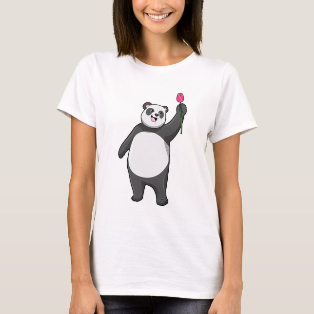 Panda with Tulip T-Shirt (Front)