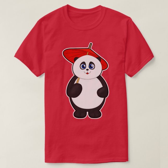 Panda with Umbrella T-Shirt (Design Front)