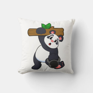 Panda with Wood at Strength training Cushion