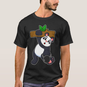 Panda with Wood at Strength training T-Shirt
