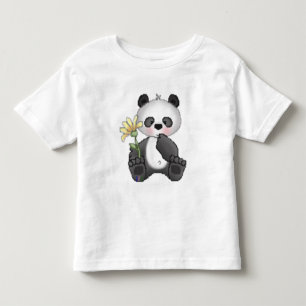 Panda with Yellow Flower Toddler T-Shirt