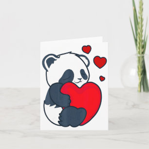Panda Women Valentines Day Girlfriend Heart  Card