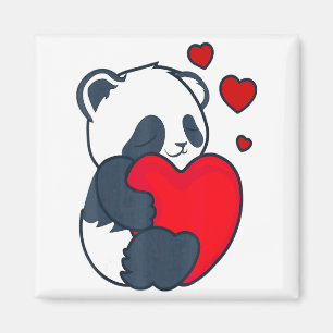 Panda Women Valentines Day Girlfriend Heart Magnet
