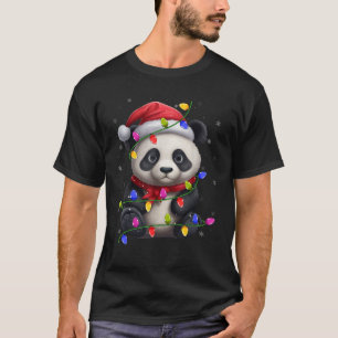 Panda Xmas Lighting Family Santa Panda Christmas T-Shirt