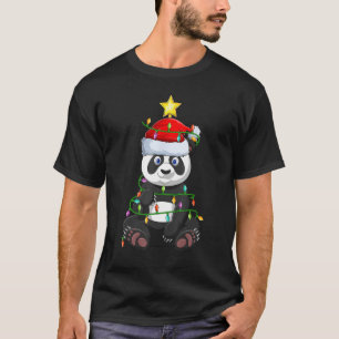 Panda Xmas Tree Lighting Santa Panda Christmas T-Shirt