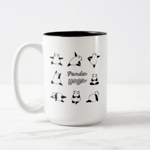 PANDA YOGA, Animals yoga, Panda bear Two-Tone Coffee Mug