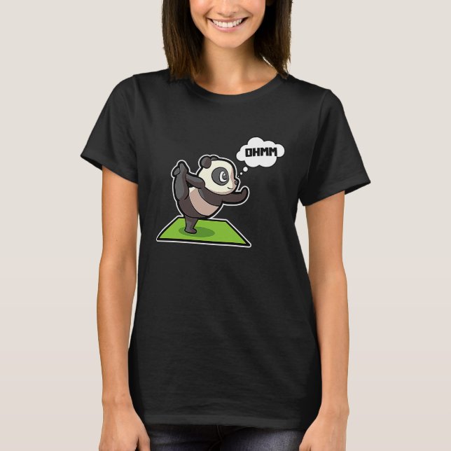 Panda Yoga Poses Sport Gymnastics Ohmmm Heartbeat  T-Shirt (Front)