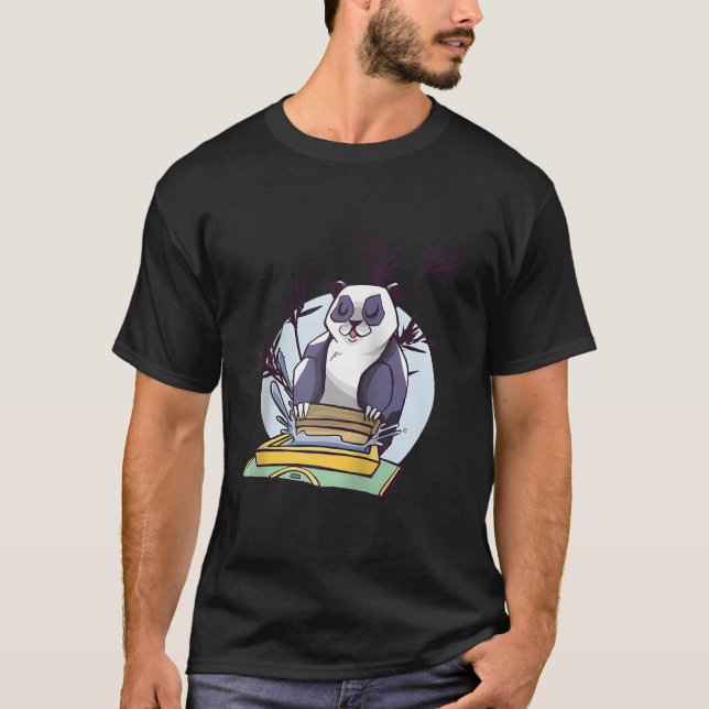 Panda Zen Garden Baseball T-Shirt (Front)