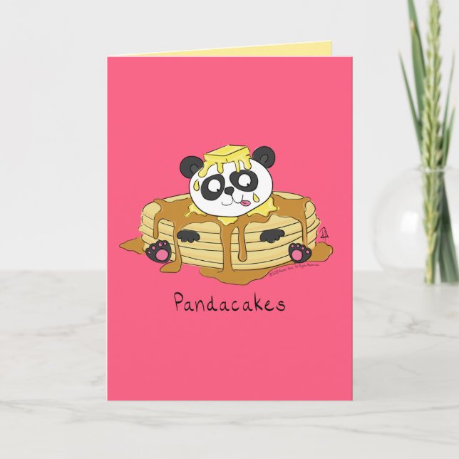Pandacakes - Funny Panda Pancake Pun Card (Front)