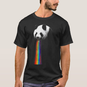 Pandalicious Panda Vomit Rainbow  Humour Graphic D T-Shirt