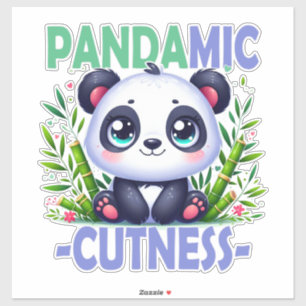 Pandamic Cuteness pun. Cute baby Panda cartoon