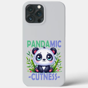 Pandamic Cuteness pun. Cute baby Panda cartoon iPhone 13 Pro Max Case