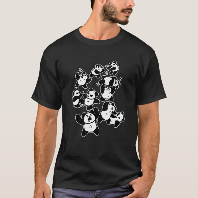 Pandamonium - Funny Fighting Panda Bear T-Shirt (Front)