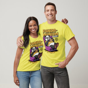 Pandamonium Mode – Lazy Panda Gamer Pixel Art T-Shirt