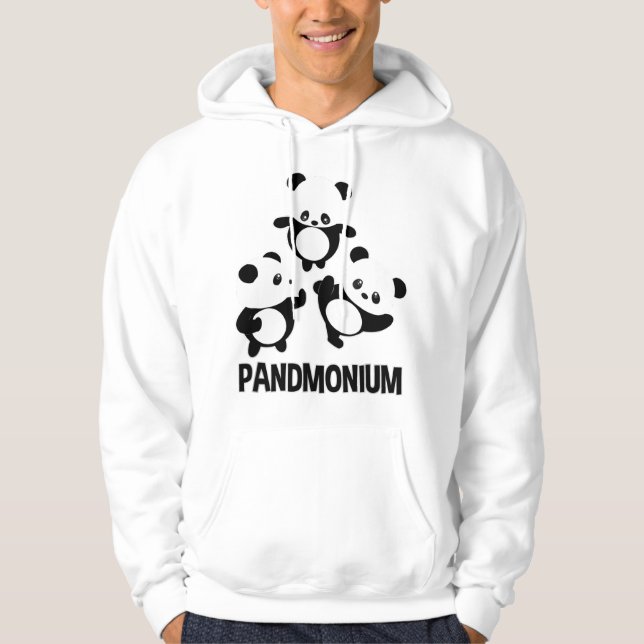 Pandamonium TShirt  Funny Panda Bear Pun Tee (Front)