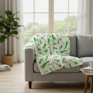 Pandan Leaf Pattern Fleece Blanket