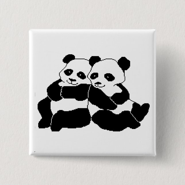 Pandas 15 Cm Square Badge (Front)