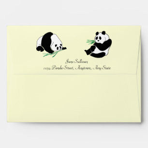 Pandas and Bamboo on an Envelope