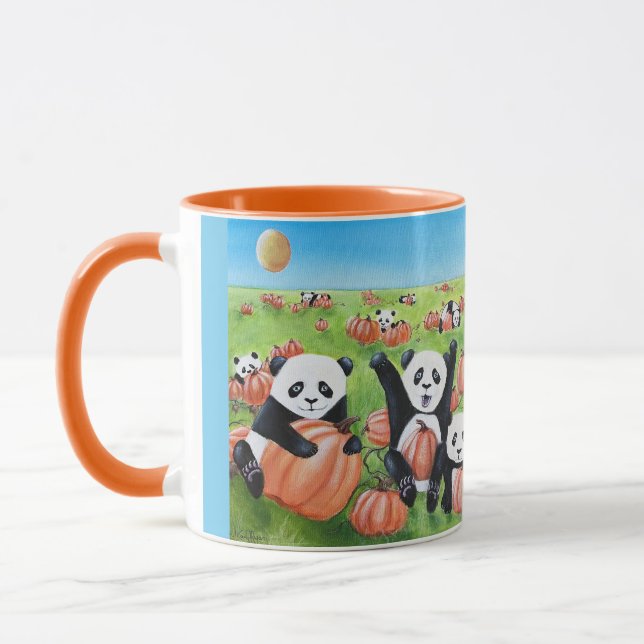 Pandas and Pumpkins Fall  Mug (Left)