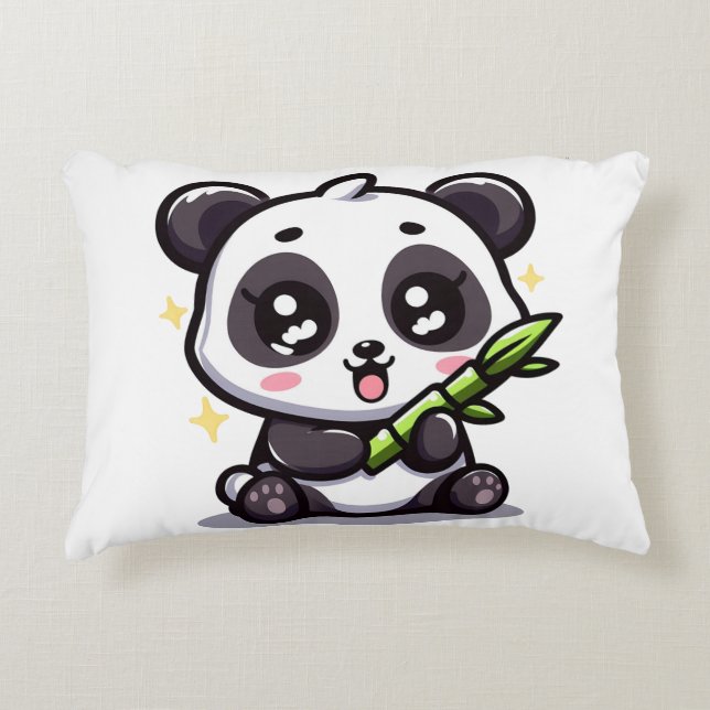 Panda's Bamboo Embrace Pillow (Front)