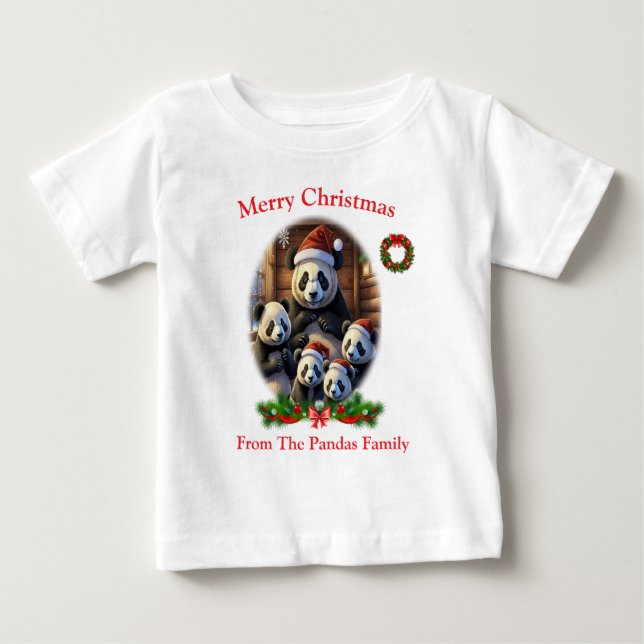 Pandas Christmas T-Shirt (Front)