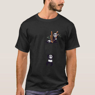 Pandas Climbing Into the Pocket with Bamboo T-Shirt