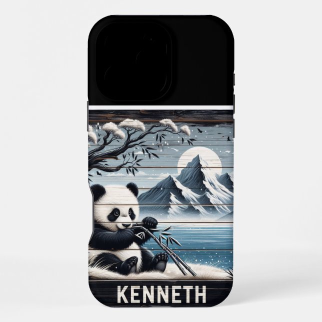 Panda's Forest Haven: Bamboo Indulgence iPhone Case (Back)