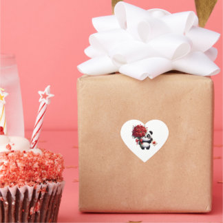 Panda's Gratitude Gesture - Heart Sticker