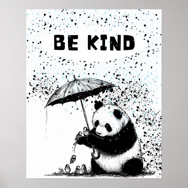 Panda's Haven: Be Kind to Feathered Friends Poster (Front)