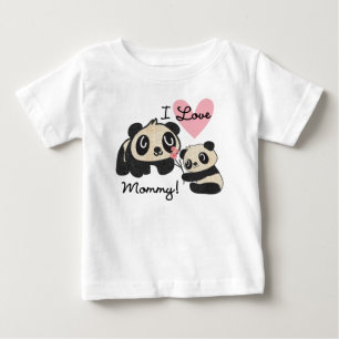 Pandas I Love Mummy Baby T-Shirt