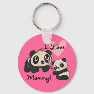 Pandas I Love Mummy Key Ring
