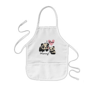 Pandas I Love Mummy Kids Apron