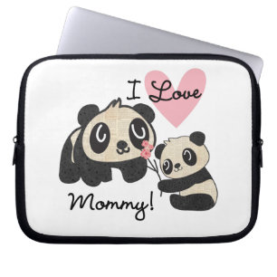 Pandas I Love Mummy Laptop Sleeve
