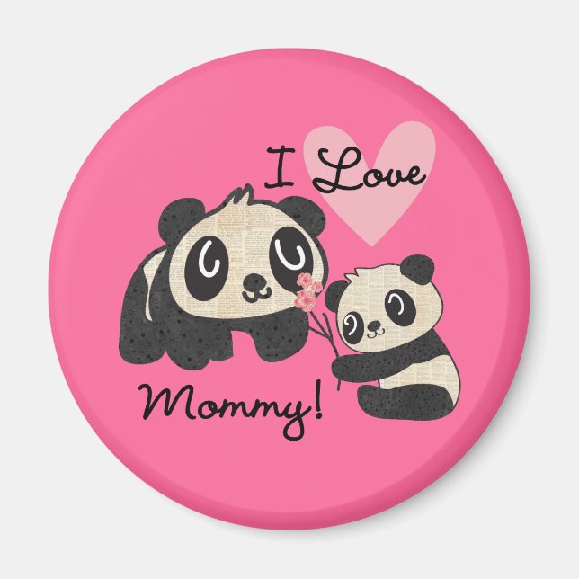 Pandas I Love Mummy Magnet (Front)