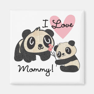 Pandas I Love Mummy Magnet