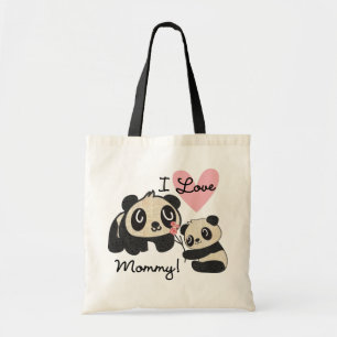 Pandas I Love Mummy Tote Bag