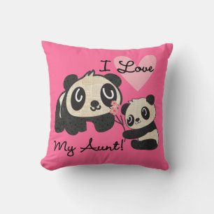 Pandas I Love My Aunt Cushion