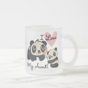 Pandas I Love My Aunt Frosted Glass Coffee Mug