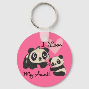 Pandas I Love My Aunt Key Ring