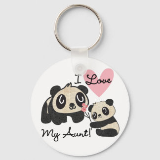 Pandas I Love My Aunt Key Ring